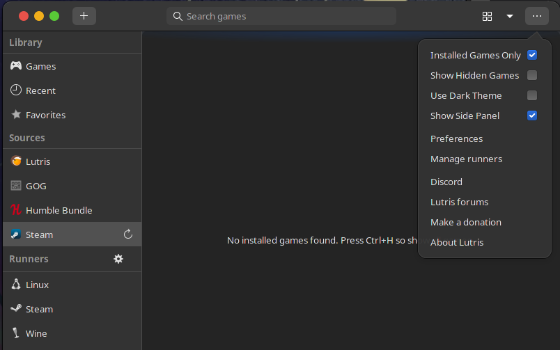 Lutris not showing the games already installed in Steam - Gaming 