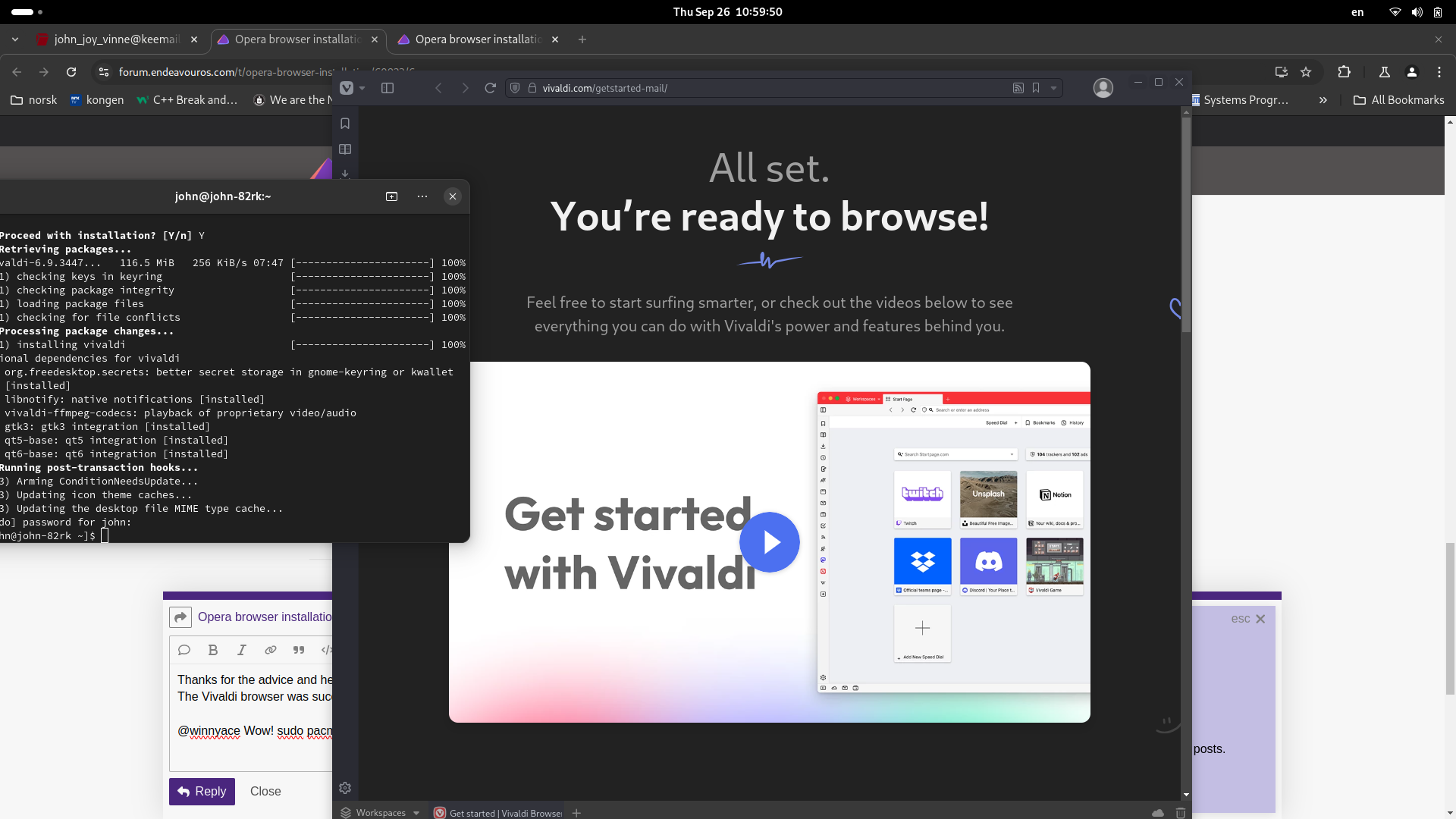 Opera browser installation - Pacman & AUR helpers - EndeavourOS