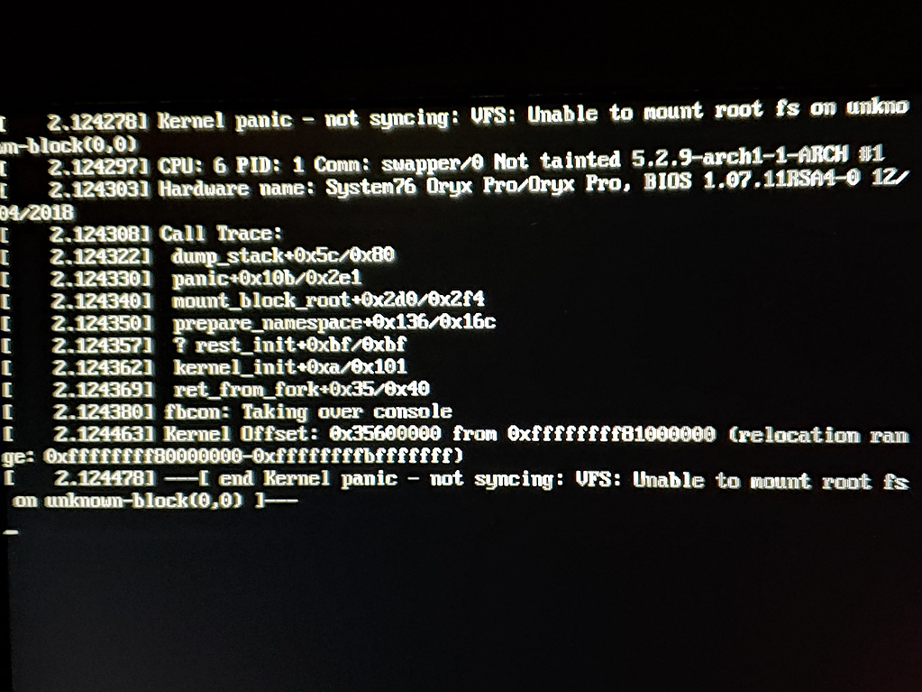 Related image of Kernel Panic Message Support Manjaro Linux Forum.