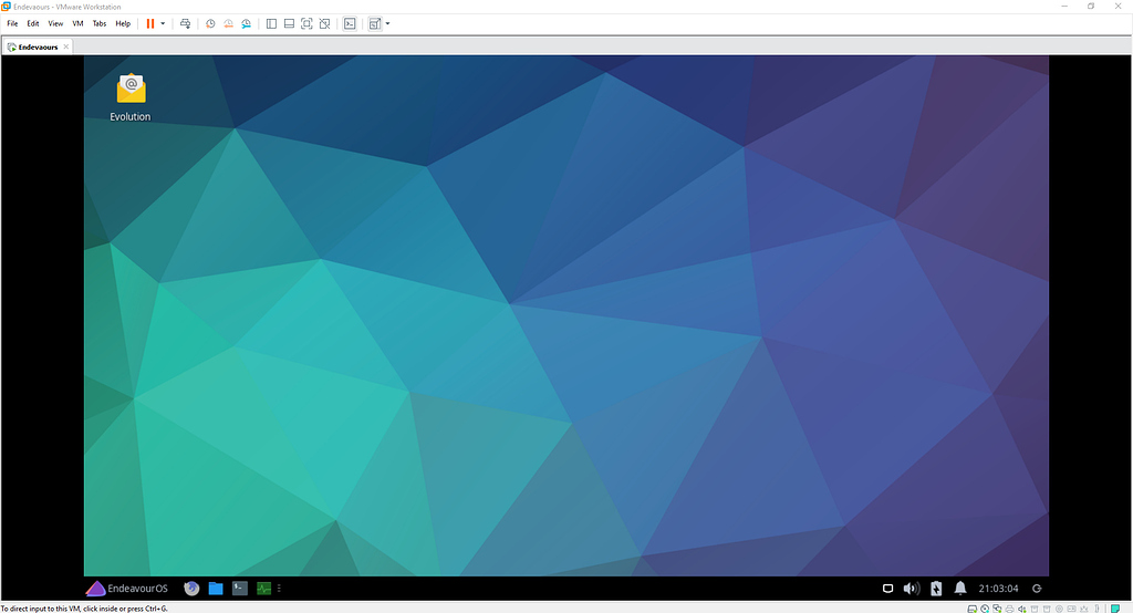 Endeavour OS vmware XFCE EndeavourOS