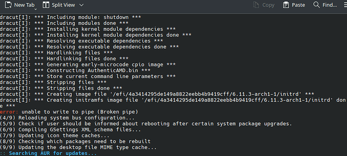 eos-update --aur ("broken pipe" error)