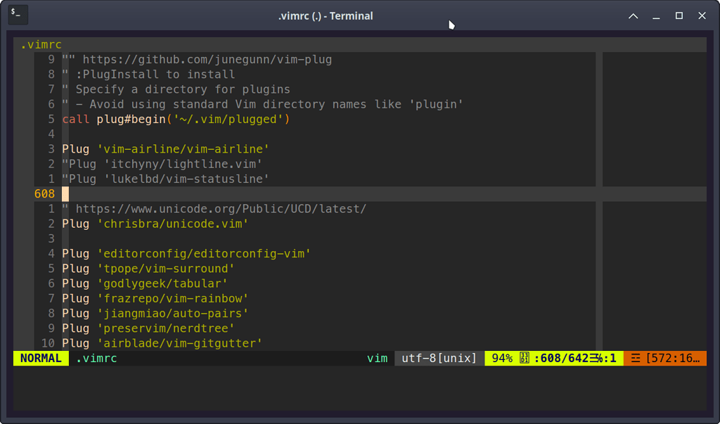 vim-editor-vim-airline-plugin-for-vim-status-line-endeavouros