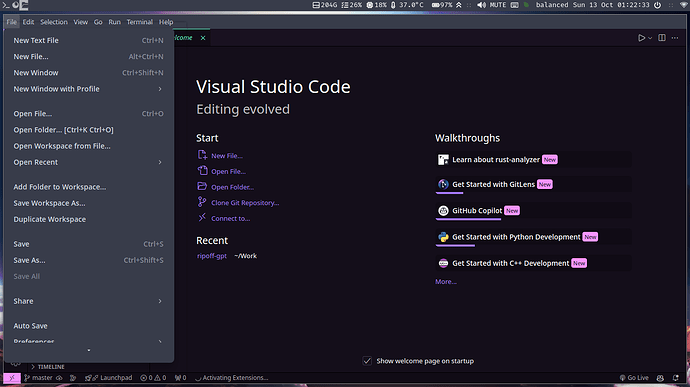 Code pop up panel