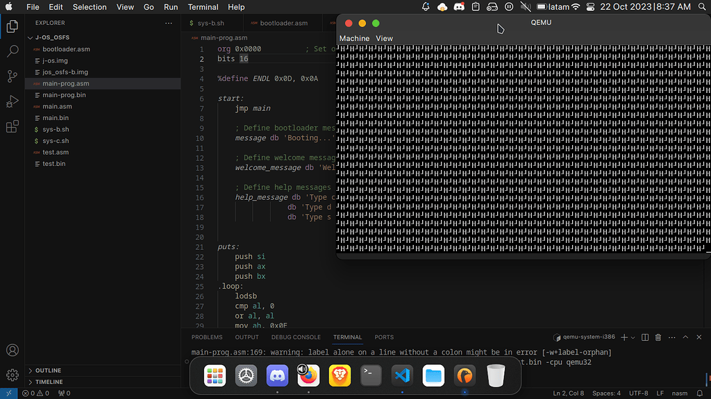 My own OS developement and my first actually funny bug - Other distro ...