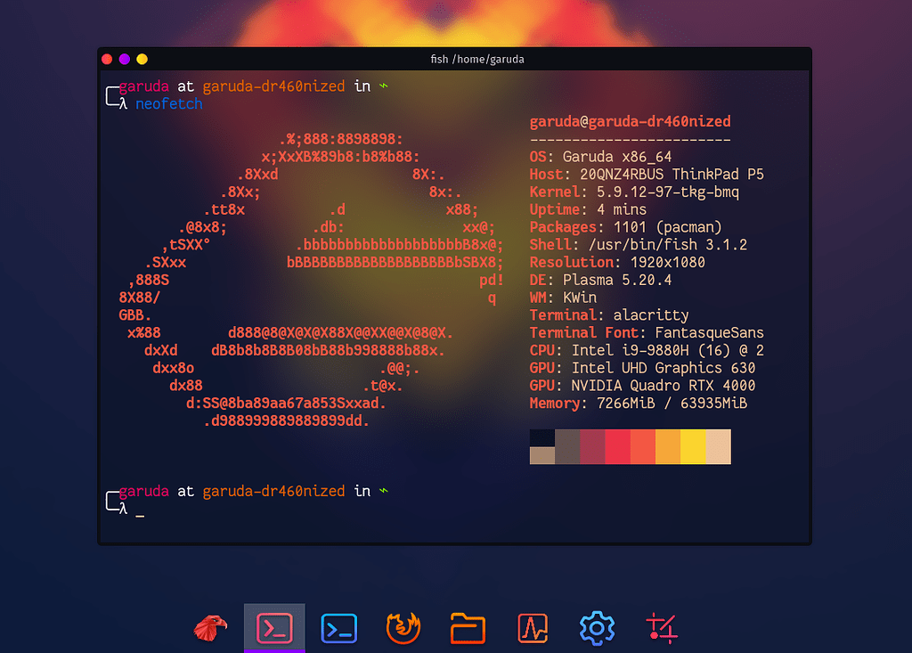 How do I make the Alacritty terminal look like Garuda Linux's terminal