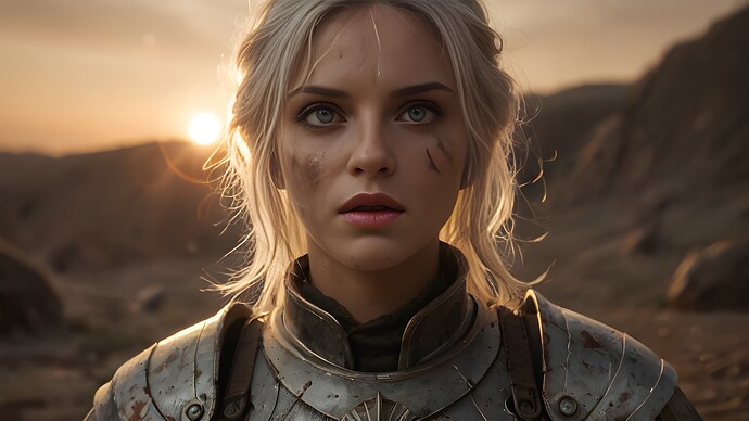 Female Warrior Sunset