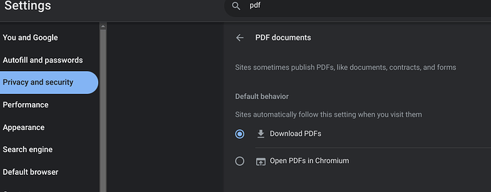 chrome settings