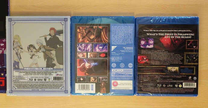 Is it wrong to..S1 Steelbook + the Eminence in Shadow S1+S2 back