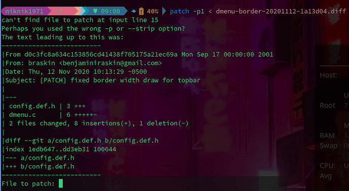 Patching dmenu 24092022
