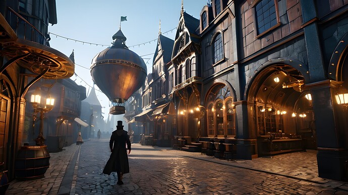 Walking in a Steampunk City