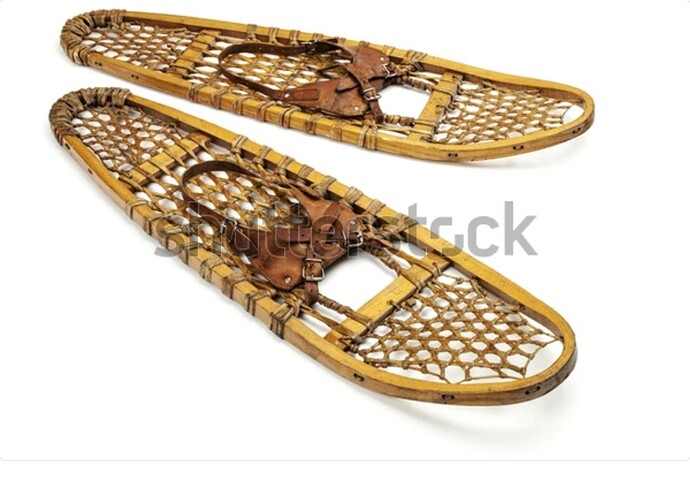 Screenshot 2025-02-16 at 21-09-57 Vintage Wooden Bear Paw Snowshoes Leather Stock Photo 124631557 Shutterstock