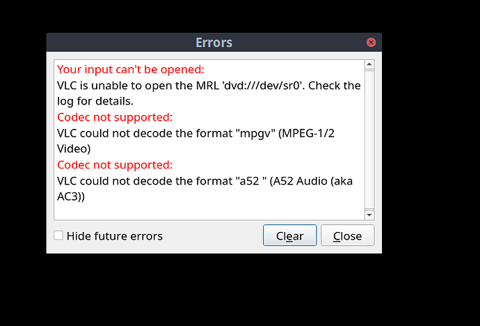 vlc errors