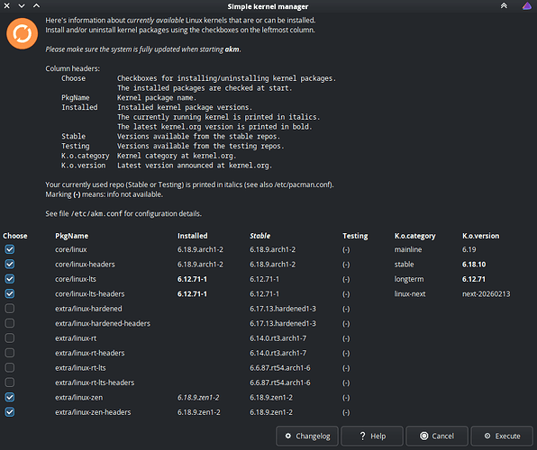 Listing available kernels - Kernel, boot, graphics & hardware - EndeavourOS