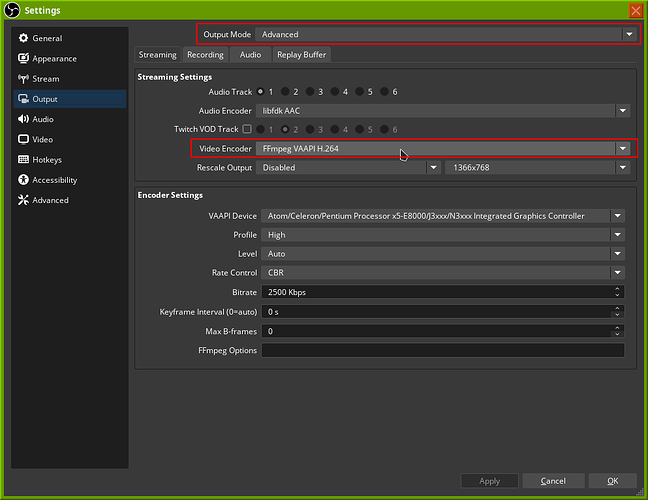 Hardware encoding works (i guess)