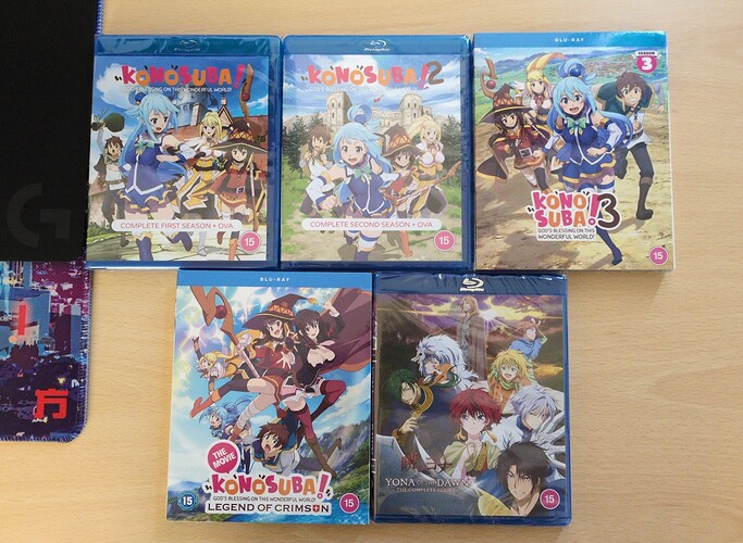 Konosuba S1-3+Movie and Yona of the Dawn front