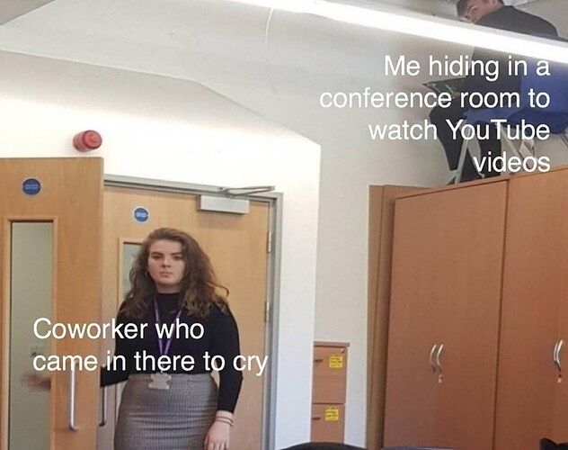 coworker-who-came-there-cry-hiding-conference-room-watch-youtube-videos
