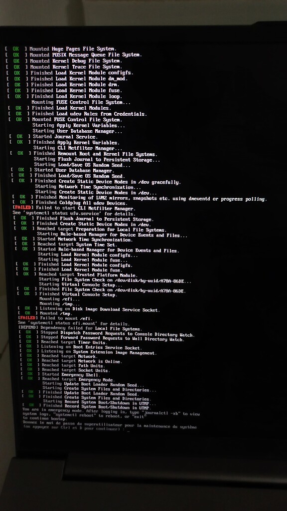 System boots in emergency mode after general update - Kernel, boot ...