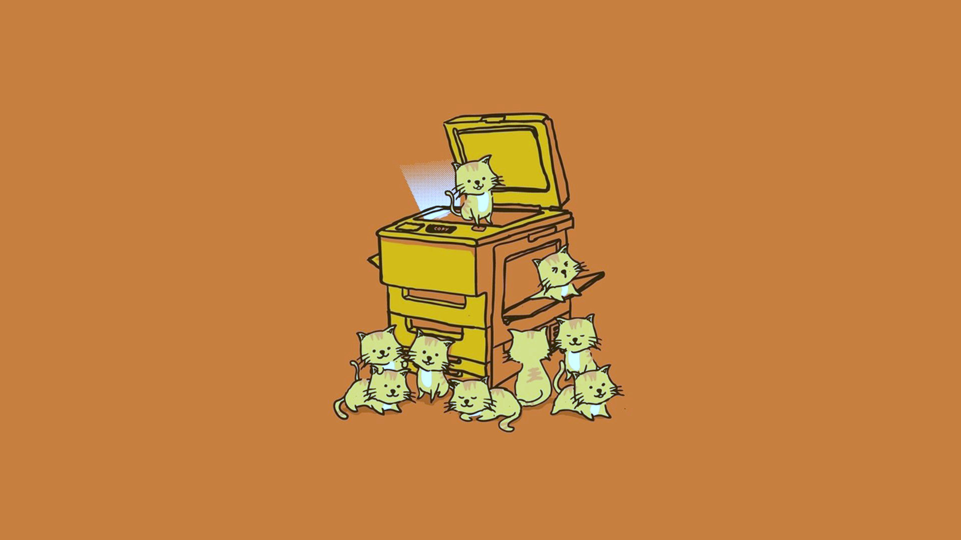 kittens_printer_much_happiness_85662_1920x1080