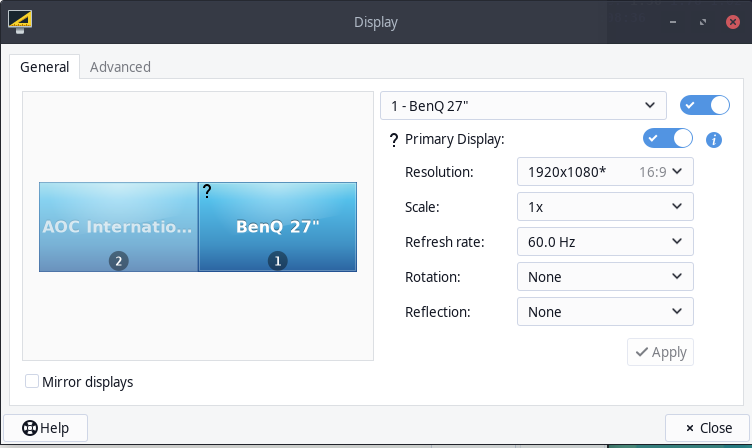 Display issues with my two monitor setup - XFCE - EndeavourOS