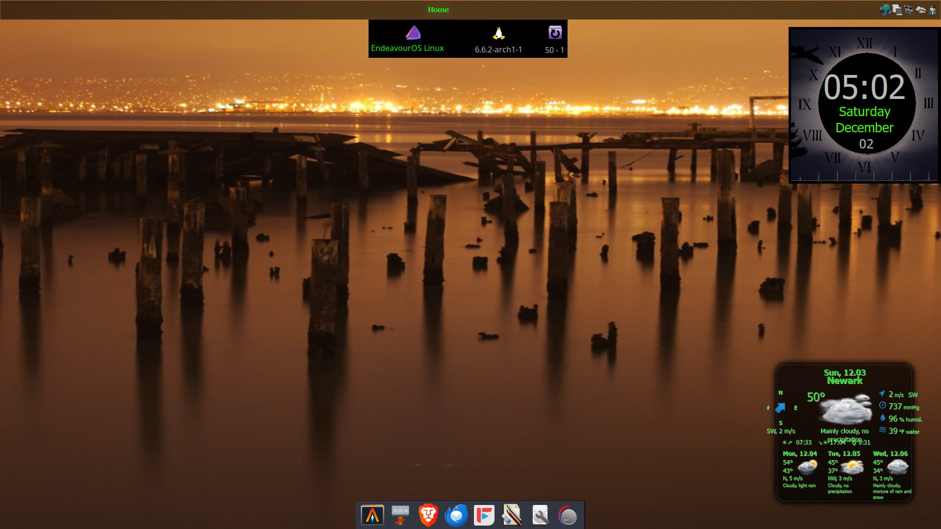 GISWeather Showing Tomorrow Applications EndeavourOS