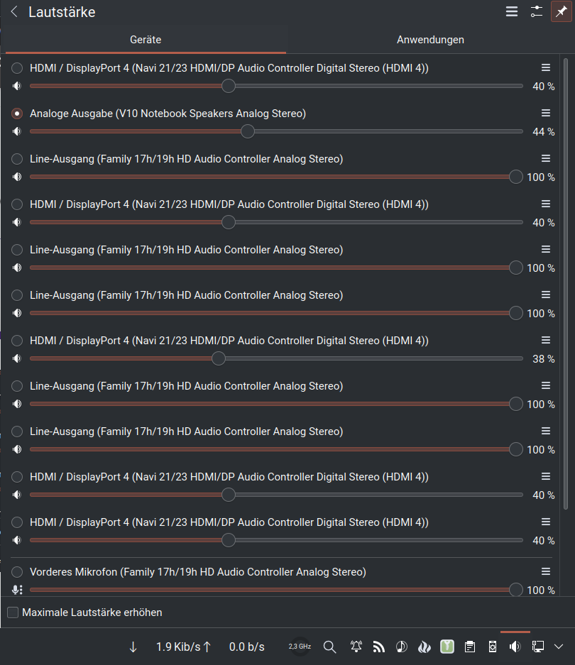 Duplicate audio devices appearing when clicking sound icon in system 