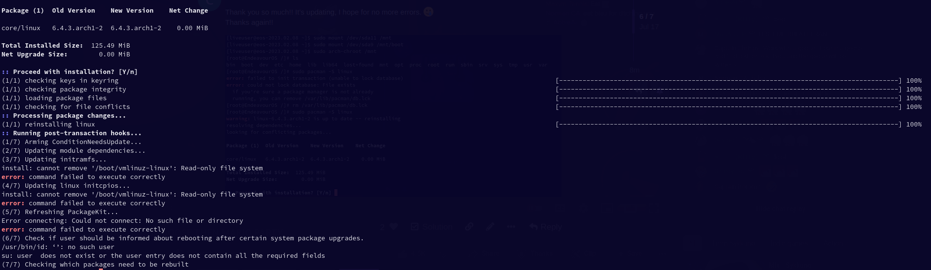 error premature end of file boot vmlinuz linux