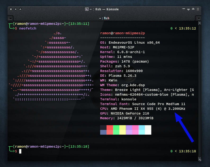 konsole neofetch