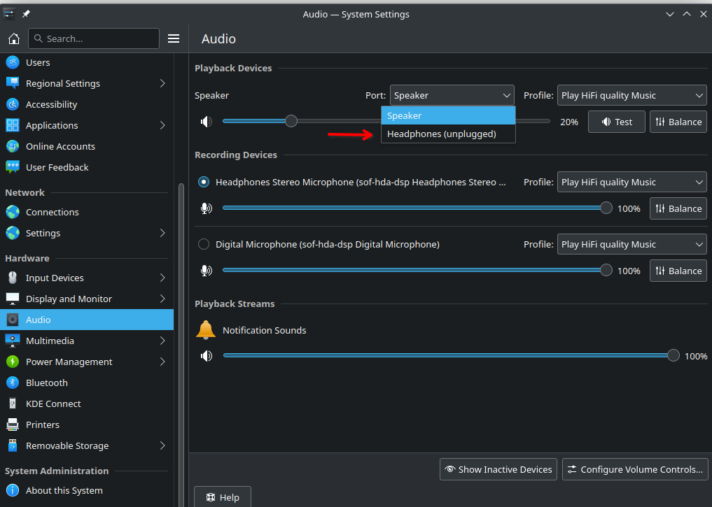 PipeWire System not detecting wired headphones as plugged