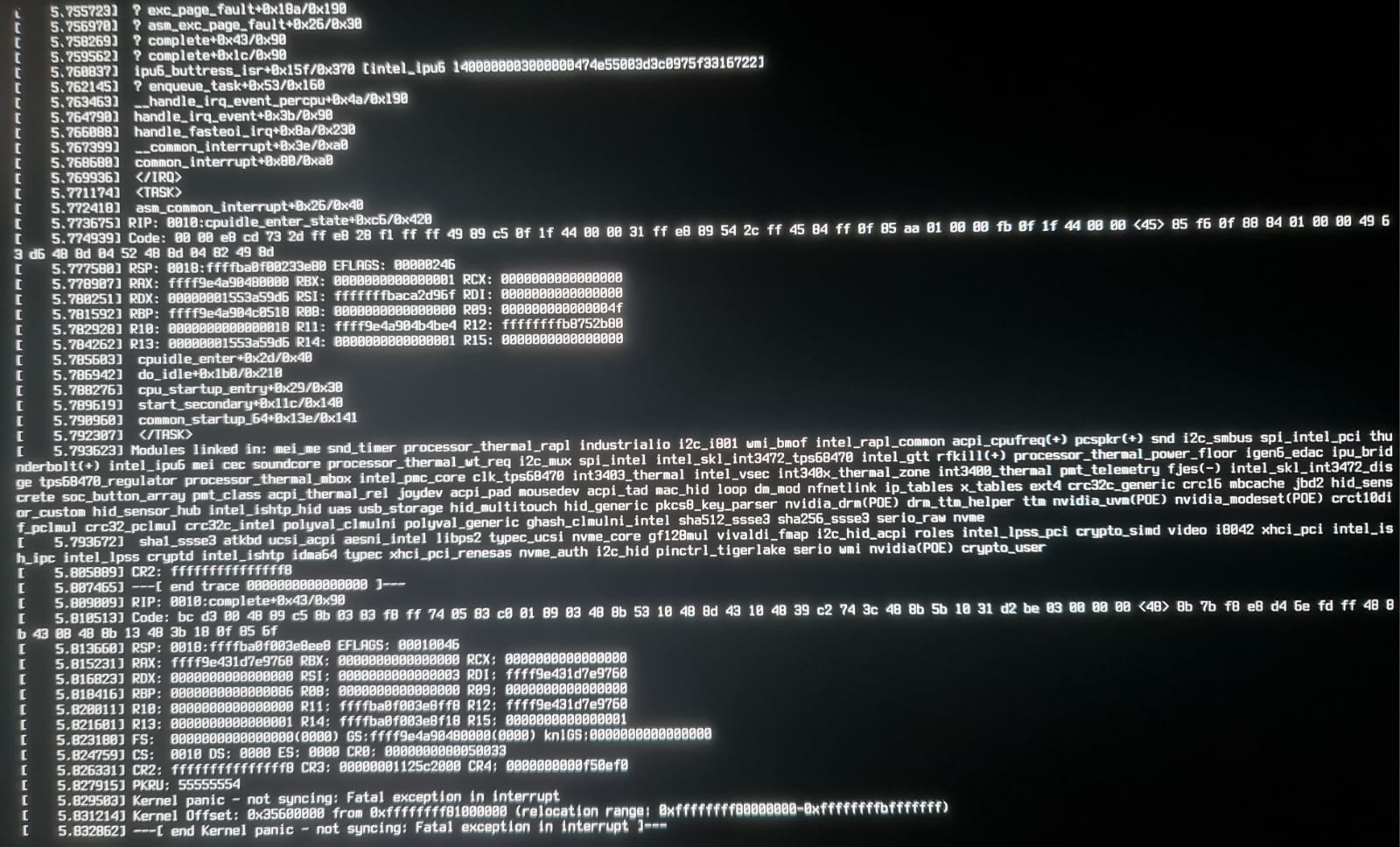 Kernel Panic keeps happening, don't know why - Kernel, boot, graphics ...