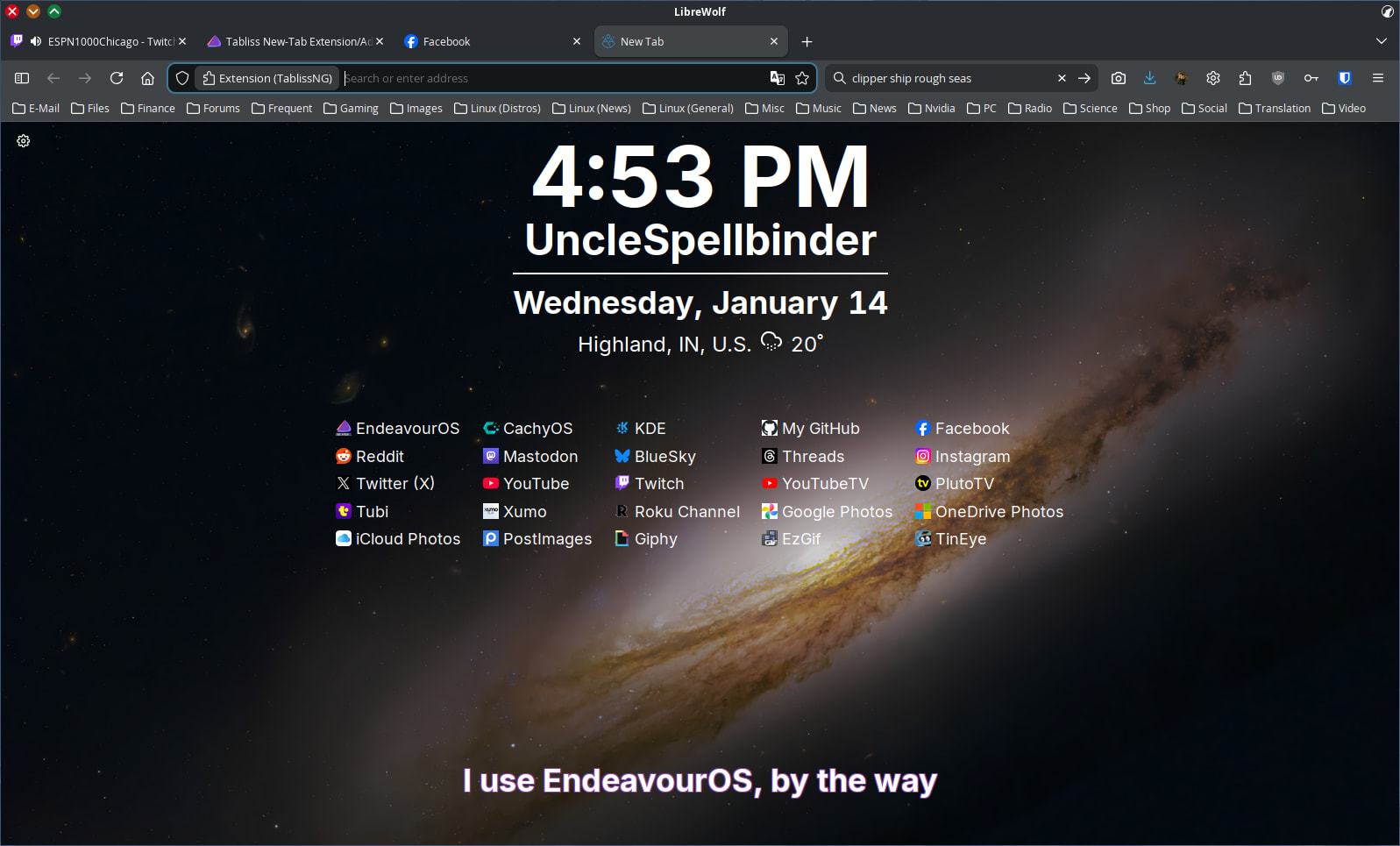 Tabliss New-Tab Extension/Add-On [UPDATE: 12/15/2025] - Page 3 - Linux ...