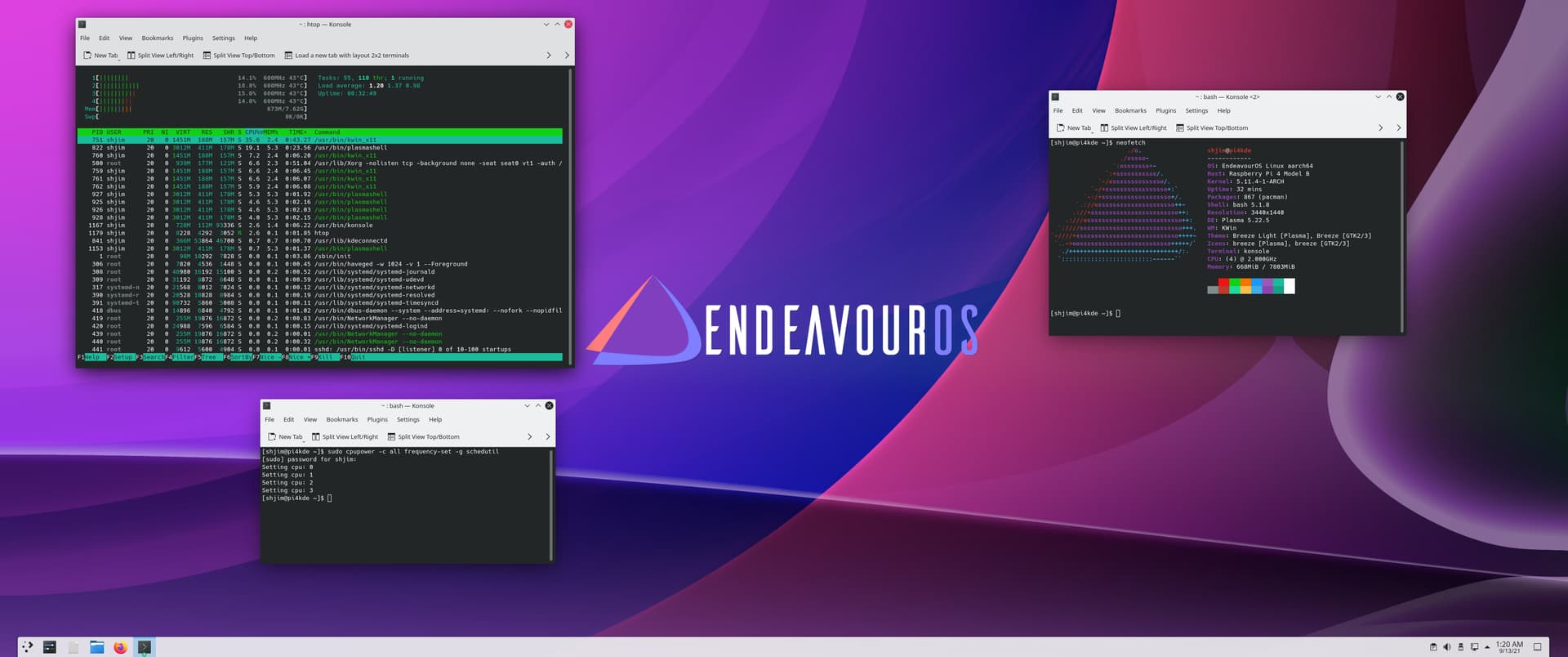 Pi4-KDE_64bit-Endeavouros