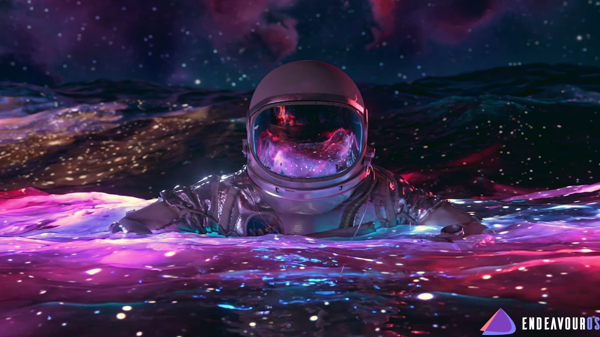 astronaut floating in space art