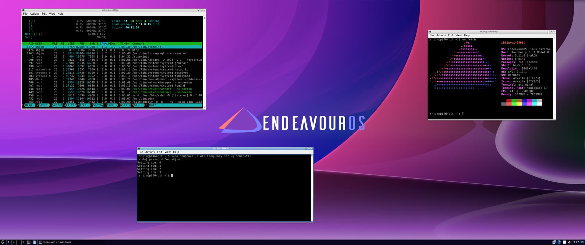LXQt-pi4-64bit_endeavouros