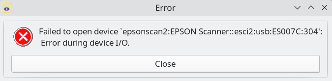 xsane error
